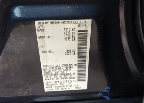 2018 Nissan Altima 2.5 S z USA, uszkodzony, nr VIN 1N4AL3AP4JC232521